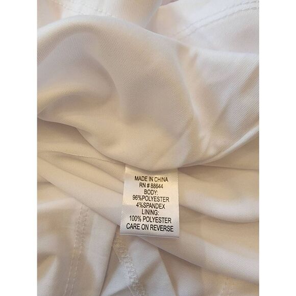 Glamour NWT crisp white ruffle pouf sleeve bodycon dress size 12 - Picture 9 of 10